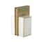 White Marble Curved Rectangular Decorative Bookends with Gold Accents Set